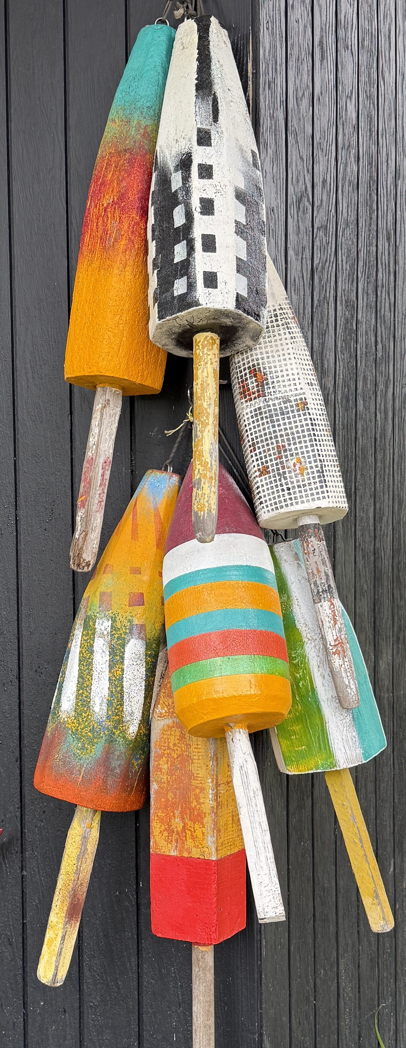 authentic buoys artistically painted